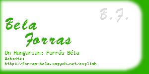 bela forras business card